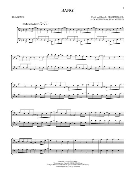 AJR "Bang!" Sheet Music | Download Printable Pop PDF Score | How To Play On Flute Duet? SKU 1211607