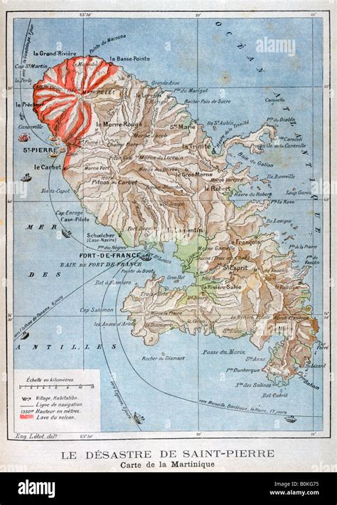 Mt. Pelee Volcano Map