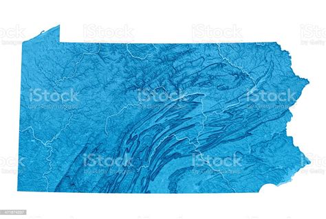 Pennsylvania Topographic Map Isolated Stock Photo - Download Image Now ...