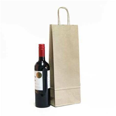 Wine Bottle Bag Luxury Kraft Paper Twisted Handle Carrier Gift - Etsy UK