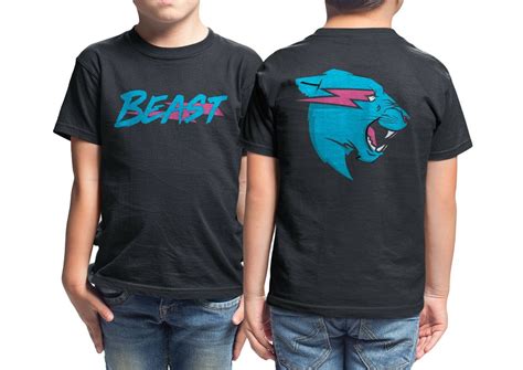 Kids Lightning Beast Tee MrBeast Merch Youth Mr Beast T-Shirt Jimmy ...