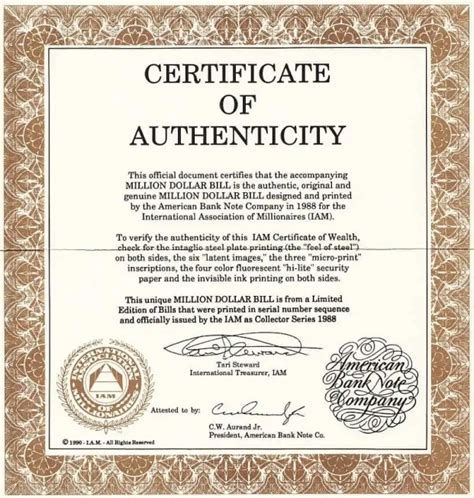 Certificate Of Authenticity Templates - Word Excel Samples