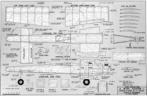 X Wing Fighter Plans - AeroFred - Download Free Model Airplane Plans