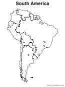 South America World Map Coloring Sheet printable pdf download