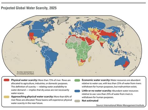 Water Scarcity by 2025 World Map