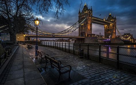 HD wallpaper: City, London, England, Tower Bridge, Bridge, Street Light ...