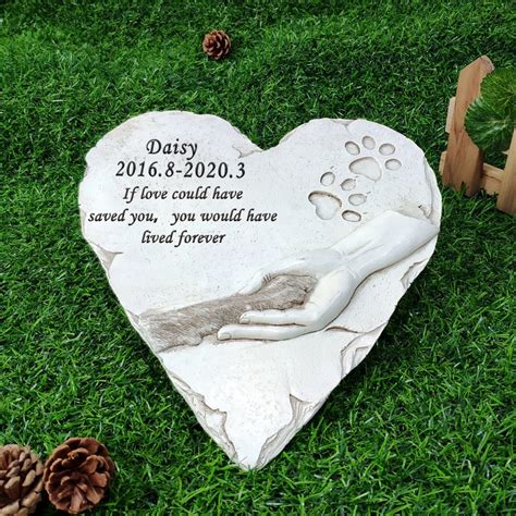 Personalised pet memorial stones for dog Heart memorial grave | Etsy