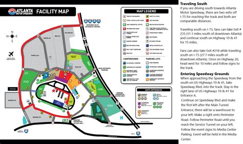 Atlanta Motor Speedway Parking Map - Islands With Names