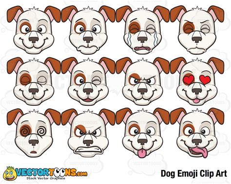 Dog Emoji Clip Art Digital Clipart Digital Graphics | Etsy