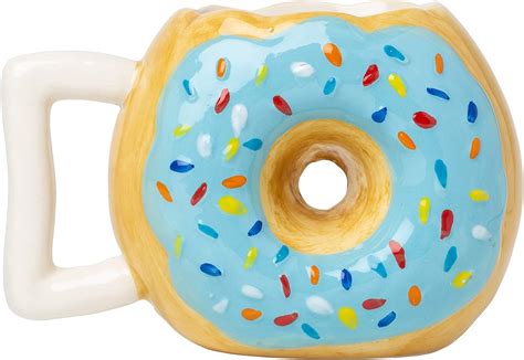 Amazon.com: Ceramic Donut Mug - Delicious Chocolate Glaze Doughnut Mug with Sprinkles - Funny ...