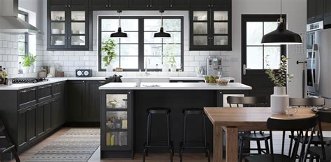 Black Kitchen Cabinets – LERHYTTAN Series - IKEA