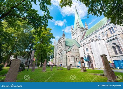 Old Cathedral in Trondheim, Norway. Editorial Image - Image of gothic ...