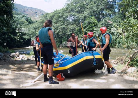 Whitewater rafting Nr Jarabacoa Cordillera Central Dominican Republic ...