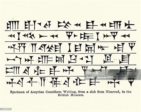 Ancient Assyrian Cuneiform Writing Stock Illustration - Download Image ...