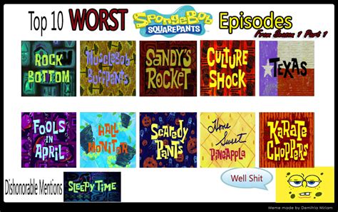 Top 10 Worst Spongebob Episodes from S1 Part 1 by kouliousis on DeviantArt