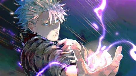 Download Blue Eyes White Hair Satoru Gojo Anime Jujutsu Kaisen 4k Ultra HD Wallpaper by 灸場メロ