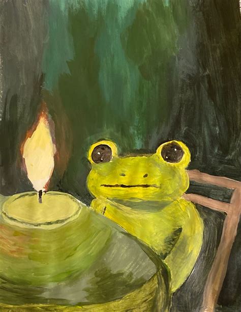 Arson Frog | Painting, Oil painting, Frog drawing