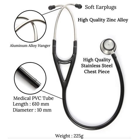 Professional Dual Head Stethoscope Cardiology Stethoscope Doctor ...