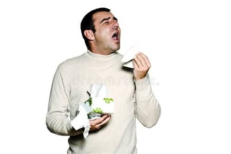 Portrait Man Sneezing Cold And Flu Allergy Stock Photo - Image of cutout, face: 21620550