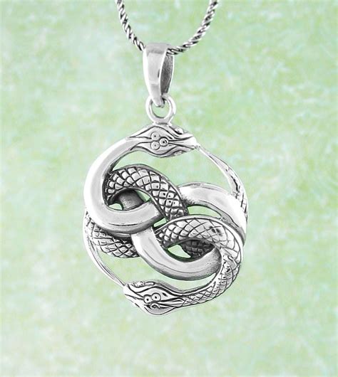 Double Ouroboros Snake Necklace Sterling Silver | Free Shipping in the ...