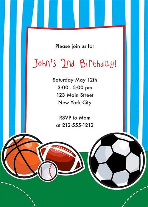 Download FREE Template Sports Themed Birthday Party Invitations | Sports birthday invitations ...