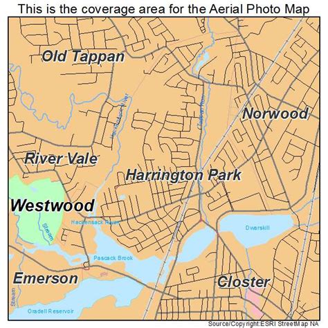 Aerial Photography Map of Harrington Park, NJ New Jersey