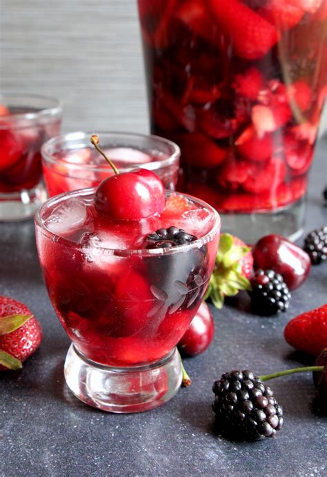 sangria infused with cherries and berries- the perfect start to summer.