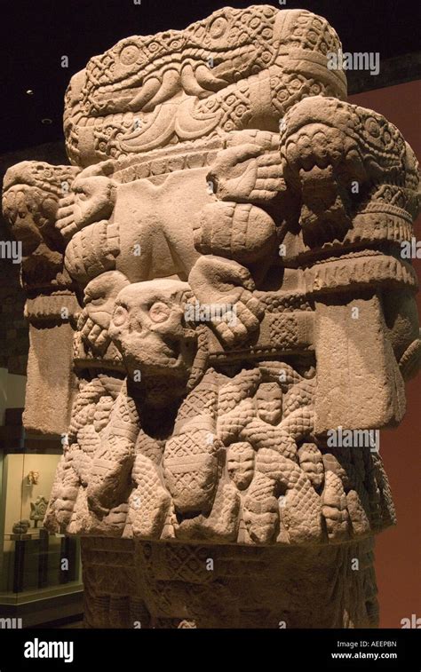 Stone carving of Coatlicue the Aztec mother goddess Stock Photo - Alamy