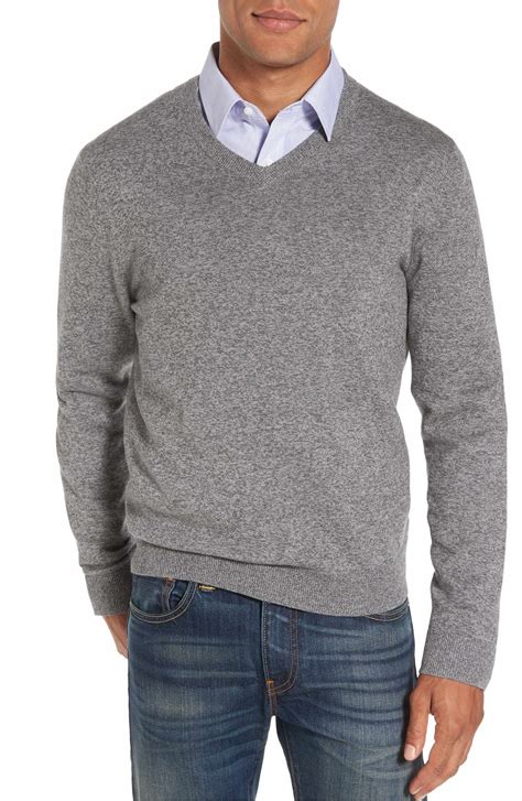 Nordstrom Men's Shop Cotton & Cashmere V-Neck Sweater (Regular & Tall) Casual Sweater Outfit ...