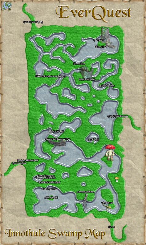 EverQuest Map Rough Draft of Innothule Swamp Map, will be adding more pics. Looking for any ...