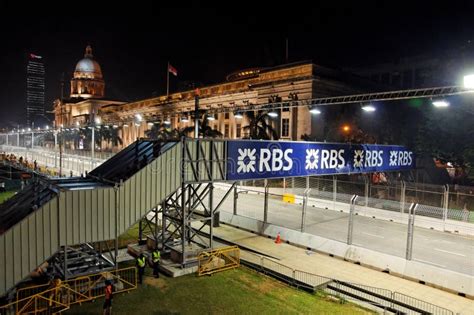 F1 Night Race Track Along Singapore City Hall Editorial Photo - Image ...