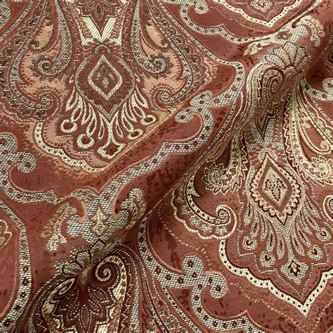 Claret Burgundy Red Damask Jacquard Upholstery Fabric - 54" by the Yard ...