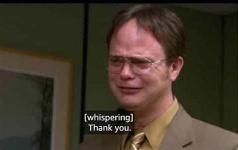 DWIGHT SCHRUTE CRYING THANK YOU Memes - Imgflip