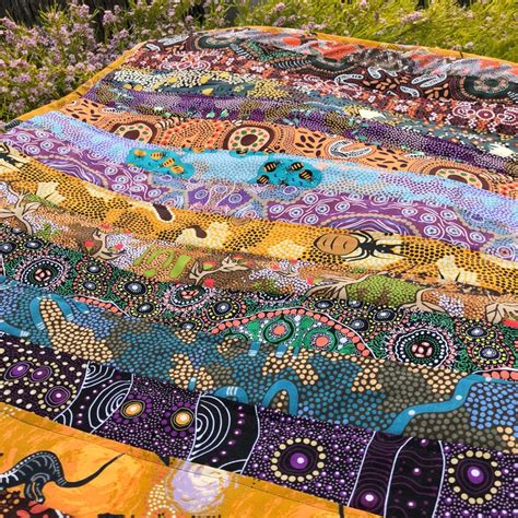 Australian Aboriginal Fabric Quilt | Etsy