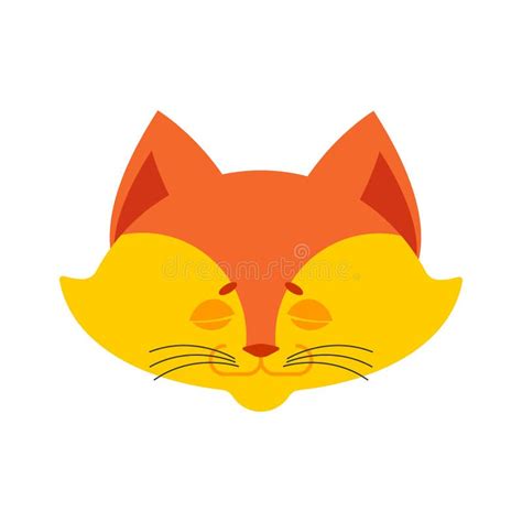 Fox Sleeping Emoji. Animal Asleep Emotions. she-fox Dormant Stock Vector - Illustration of ...