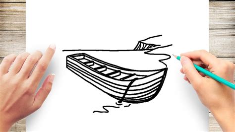 How to Draw Boat at Dock Easy (Rowboat) - YouTube