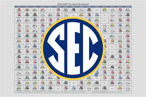 2024 SEC Football Helmet Schedule