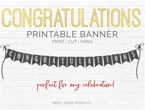 Congratulations Banner DIY Printable Decoration Instant Download - Etsy