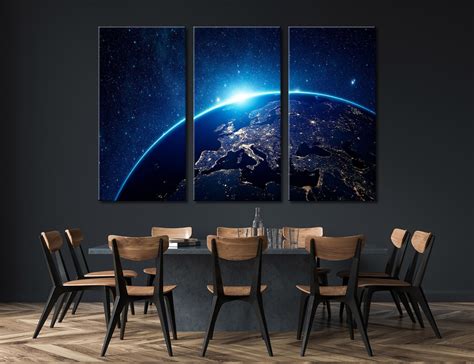 Earth Canvas Earth Poster Earth Prints Planet Wall Art Solar - Etsy