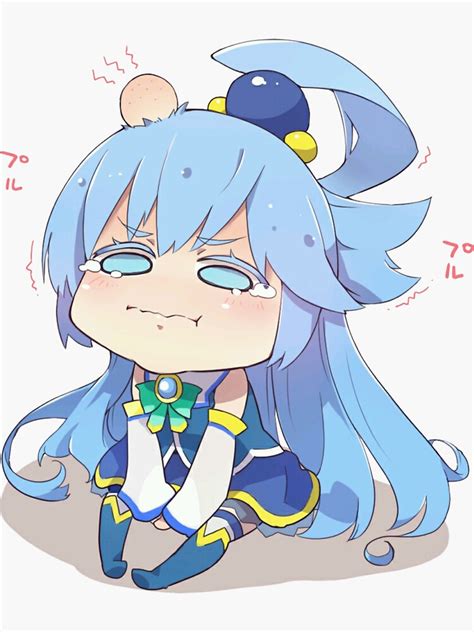 "Chibi Crying Aqua" Sticker for Sale by Ellenaia | Redbubble