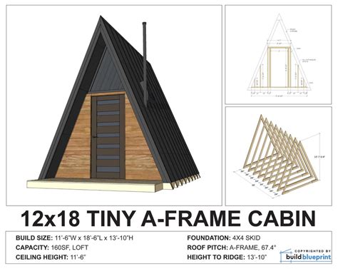 Tiny A-frame Cabin DIY Plans 12' X 18' Tiny Home - Etsy