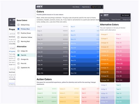 Dribbble - React UI kit - Color tokens, Palette, Tints & Shades.png by ...