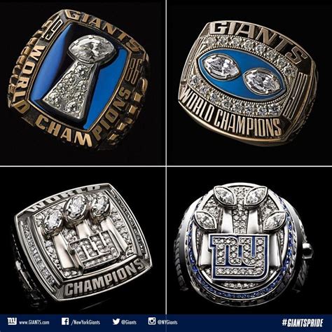 New York Giants Superbowl rings. All 4 of them. Let's make it 5. Let's ...