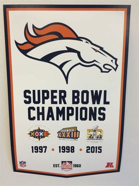 Denver Broncos Super Bowl 50 Championship Banner Style Poster Manning ...