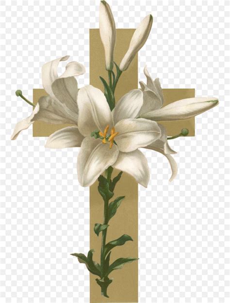 Easter Lily Christian Cross Flower Funeral Clip Art, PNG, 745x1080px ...