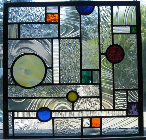 Geometric stained glass window by CKGLASSWORKS on Etsy