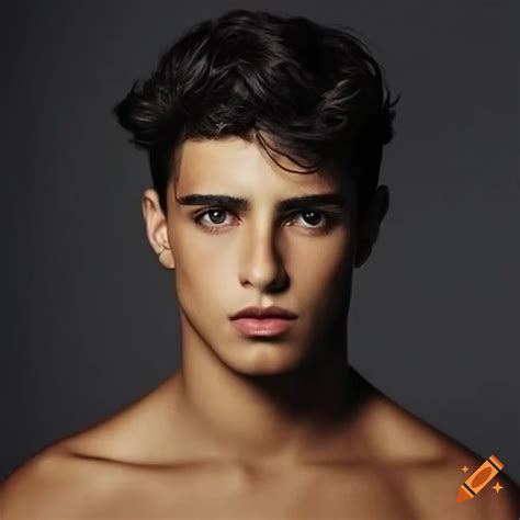 A male model who is 1/4 salvadoran, 1/4 lebanese, and 1/2 chumash on Craiyon