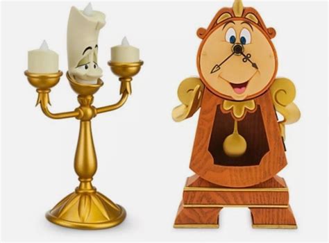 Disney Parks Beauty & The Beast Cogsworth Clock Lumiere Light Up Figure Set NEW | eBay