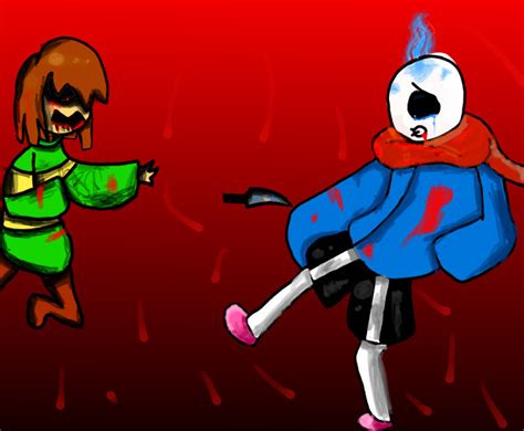 chara and sans fight by Bloofi on DeviantArt