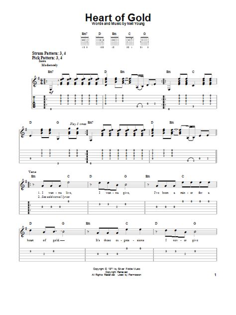 Heart Of Gold by Neil Young - Easy Guitar Tab - Guitar Instructor